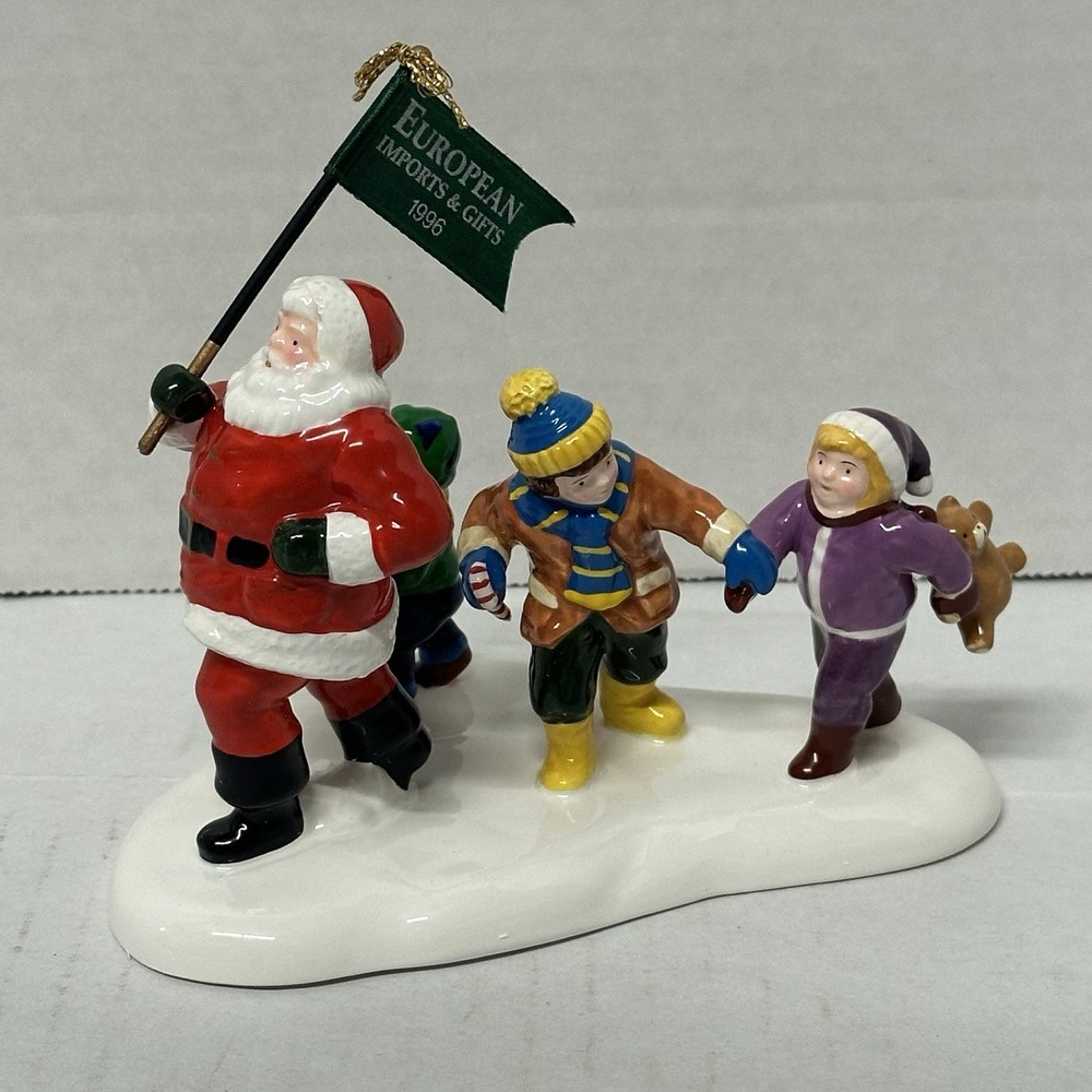 Department 56 Here Comes Santa Christmas Snow Village 1996 Ceramic Ornament 7762